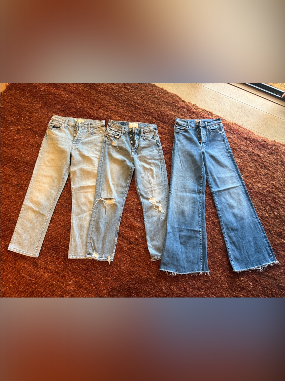 3 pairs of size 26 mother jeans